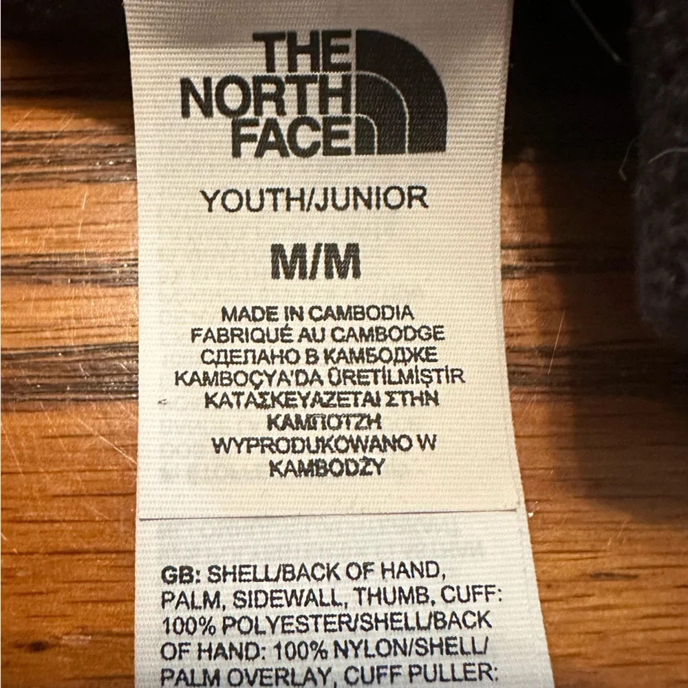 The North face youth black mittens